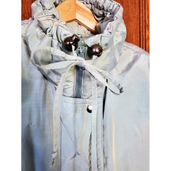 Rare Vintage Bernardo DUX Women's Iridescent Light Green Down Winter Coat L/G - Picture 6 of 8